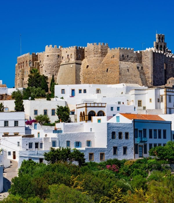 Streets,Of,Chora,And,Iconic,Monastery,Of,Saint,John,The